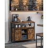 vasagle-comoda-cu-usi-glisante-si-rafturi-deschise-maro-rustic-100x33x80cm