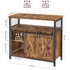 vasagle-comoda-cu-usi-glisante-si-rafturi-deschise-maro-rustic-100x33x80cm