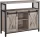 vasagle-comoda-cu-usi-glisante-si-rafturi-deschise-maro-cenusiu-100x33x80cm