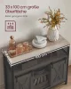 vasagle-comoda-cu-usi-glisante-si-rafturi-deschise-maro-cenusiu-100x33x80cm