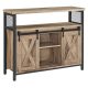 vasagle-comoda-cu-usi-glisante-si-rafturi-deschise-maro-nisip-100x33x80cm