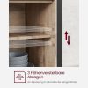 vasagle-comoda-cu-usi-glisante-si-rafturi-deschise-maro-nisip-100x33x80cm