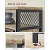 vasagle-comoda-cu-usi-glisante-si-rafturi-deschise-maro-turcoaz-100x33x80cm