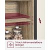 vasagle-comoda-cu-usi-glisante-si-rafturi-deschise-maro-turcoaz-100x33x80cm