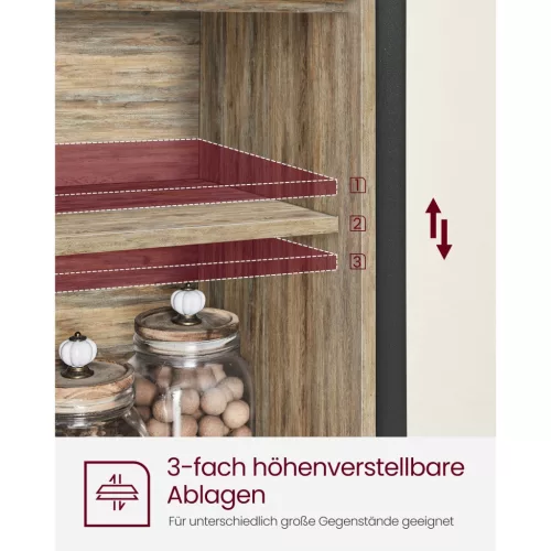 vasagle-comoda-cu-usi-glisante-si-rafturi-deschise-maro-turcoaz-100x33x80cm