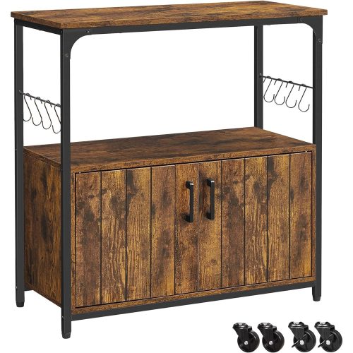 vasagle-comoda-cu-doua-usi-si-rafturi-deschise-maro-rustic-80x35x80cm