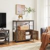 vasagle-comoda-cu-doua-usi-si-rafturi-deschise-maro-rustic-80x35x80cm