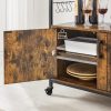 vasagle-comoda-cu-doua-usi-si-rafturi-deschise-maro-rustic-80x35x80cm