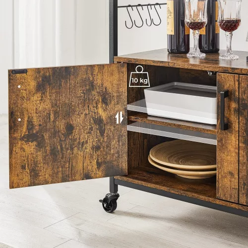 vasagle-comoda-cu-doua-usi-si-rafturi-deschise-maro-rustic-80x35x80cm