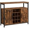 vasagle-comoda-cu-doua-usi-si-rafturi-deschise-maro-rustic-100x35x81cm