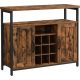 vasagle-comoda-cu-doua-usi-si-rafturi-deschise-maro-rustic-100x35x81cm
