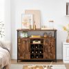 vasagle-comoda-cu-doua-usi-si-rafturi-deschise-maro-rustic-100x35x81cm