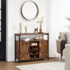 vasagle-comoda-cu-doua-usi-si-rafturi-deschise-maro-rustic-100x35x81cm