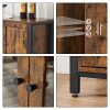 vasagle-comoda-cu-trei-usi-si-rafturi-deschise-maro-rustic-110x33x75cm