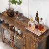 vasagle-comoda-cu-trei-usi-si-rafturi-deschise-maro-rustic-110x33x75cm