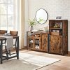 vasagle-comoda-cu-trei-usi-si-rafturi-deschise-maro-rustic-110x33x75cm