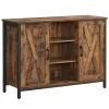 vasagle-comoda-cu-doua-usi-si-rafturi-deschise-maro-rustic-100x35x70cm