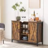 vasagle-comoda-cu-doua-usi-si-rafturi-deschise-maro-rustic-100x35x70cm