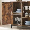 vasagle-comoda-cu-doua-usi-si-rafturi-deschise-maro-rustic-100x35x70cm