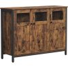 vasagle-comoda-cu-trei-usi-maro-rustic-100x35x75cm