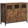 vasagle-comoda-cu-trei-usi-maro-rustic-100x35x75cm