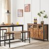 vasagle-comoda-cu-trei-usi-maro-rustic-100x35x75cm