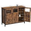 vasagle-comoda-cu-trei-usi-maro-rustic-100x35x75cm
