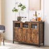 vasagle-comoda-cu-trei-usi-maro-rustic-100x35x75cm