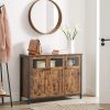 vasagle-comoda-cu-trei-usi-maro-rustic-100x35x75cm