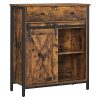 vasagle-comoda-cu-usa-glisanta-si-sertare-maro-rustic-70x30x80cm