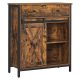 vasagle-comoda-cu-usa-glisanta-si-sertare-maro-rustic-70x30x80cm