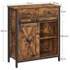 vasagle-comoda-cu-usa-glisanta-si-sertare-maro-rustic-70x30x80cm