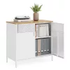 Dulap de depozitare vertical cu ușă și raft reglabil, alb 80x40x90cm