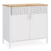 Dulap de depozitare vertical cu ușă și raft reglabil, alb 80x40x90cm
