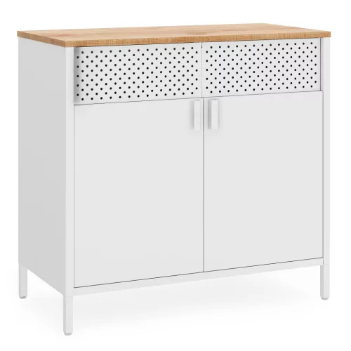 Dulap de depozitare vertical cu ușă și raft reglabil, alb 80x40x90cm