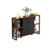 vasagle-bufet-cu-sertar-rafturi-usi-maro-rustic-120x30x80cm