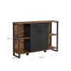 vasagle-bufet-cu-sertar-rafturi-usi-maro-rustic-120x30x80cm