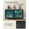 Dulap de depozitare, 4 uși, închidere magnetică, maro rustic