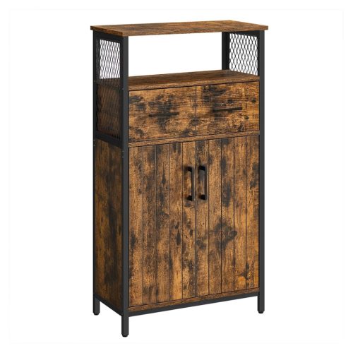 vasagle-bufet-depozitare-multifunctionala-cu-2-usi-si-2-sertare-maro-rustic-60x30x108cm