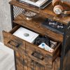 vasagle-bufet-depozitare-multifunctionala-cu-2-usi-si-2-sertare-maro-rustic-60x30x108cm