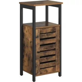 vasagle-masuta-depozitare-cu-cadru-metalic-si-dulap-de-depozitare-maro-rustic-37x30x81cm