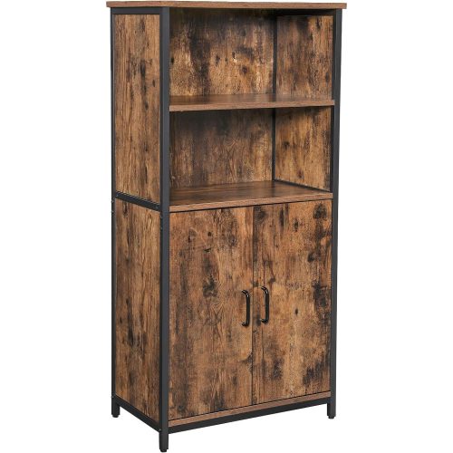 vasagle-dulap-de-depozitare-cu-doua-usi-si-rafturi-deschise-maro-rustic-60x35x124cm