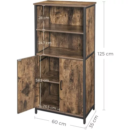 vasagle-dulap-de-depozitare-cu-doua-usi-si-rafturi-deschise-maro-rustic-60x35x124cm
