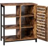vasagle-dulap-depozitare-cu-usa-si-rafturi-deschise-maro-rustic-70x30x81cm
