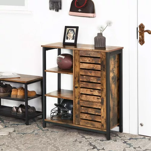vasagle-dulap-depozitare-cu-usa-si-rafturi-deschise-maro-rustic-70x30x81cm