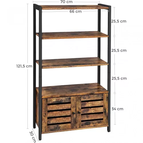 vasagle-raft-carti-raft-de-depozitare-maro-rustic-70x30x121cm