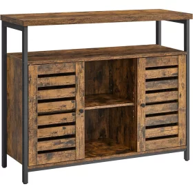 vasagle-comoda-cu-doua-usi-si-rafturi-deschise-maro-rustic-1003581cm