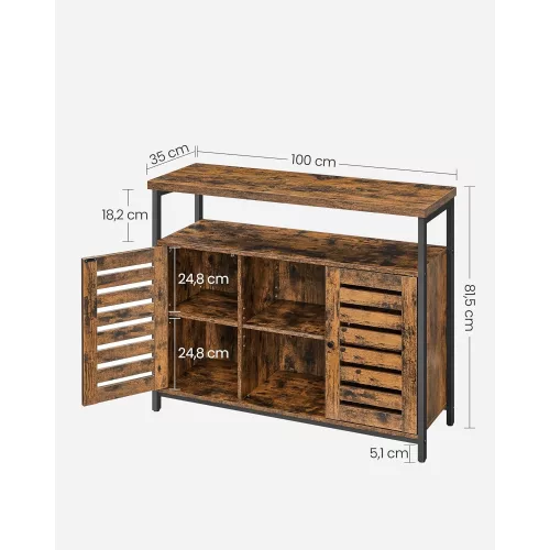 vasagle-comoda-cu-doua-usi-si-rafturi-deschise-maro-rustic-1003581cm