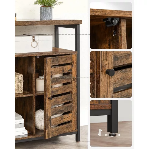 vasagle-comoda-cu-doua-usi-si-rafturi-deschise-maro-rustic-1003581cm