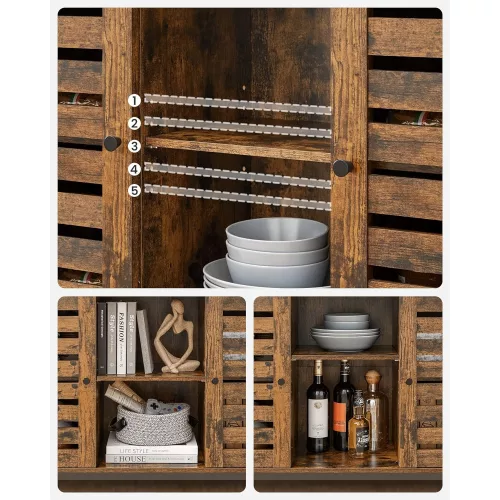vasagle-comoda-cu-doua-usi-si-rafturi-deschise-maro-rustic-1003581cm